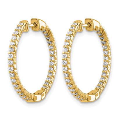 10K Gelbgold Poliert Diamant In/out Klappbar Creolen