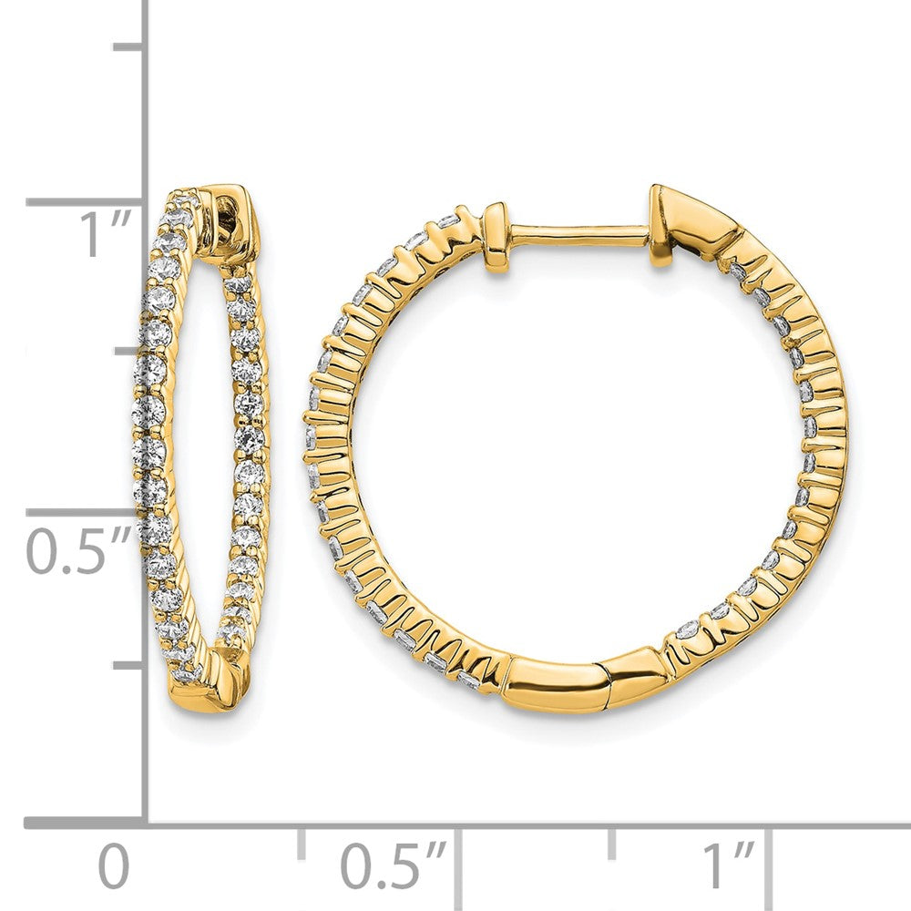 10K Gelbgold Poliert Diamant In/out Klappbar Creolen
