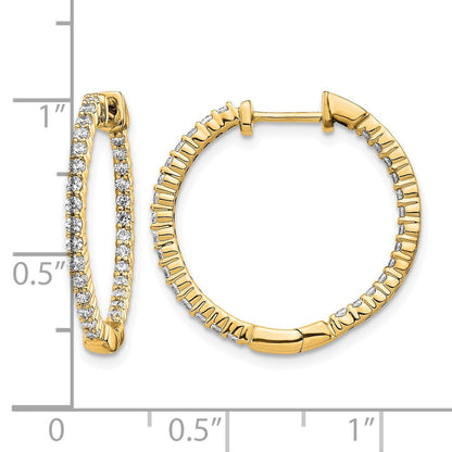 10K Gelbgold Poliert Diamant In/out Klappbar Creolen