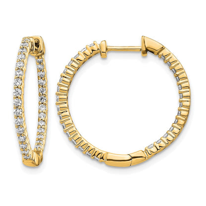 10K Gelbgold Poliert Diamant In/out Klappbar Creolen