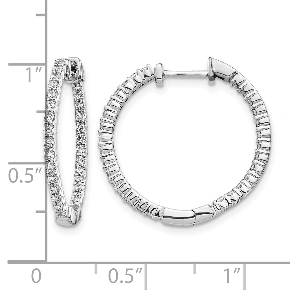 14K Weißgold 0,625 ct. Laborgezüchtete Diamant-Creolen VS/SI+ G+ (In-and-Out)