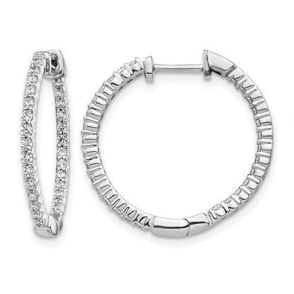 14K Weißgold 0,625 ct. Laborgezüchtete Diamant-Creolen VS/SI+ G+ (In-and-Out)