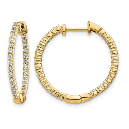 14K Gelbgold Creolen mit 0,625 ct. laborgezüchteten Diamanten VS/SI+ G+ In-and-Out