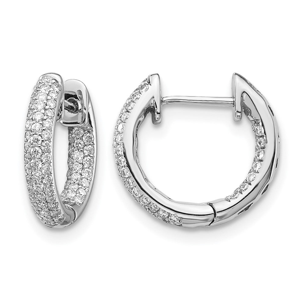 10K Weißgold Diamant Klappbar Creolen