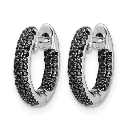 Creolen mit Scharnier aus 14K Weißgold mit echten Diamanten