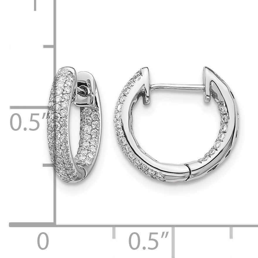 14K Weißgold Creolen mit Scharnierverschluss, 0,375 ct. Laborgezüchtete Diamanten VS/SI+ G+