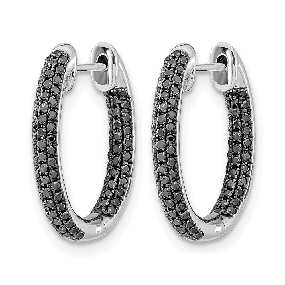 10K Weißgold Gold, All Schwarz Diamant In/out Creolen