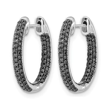 10K Weißgold Gold, All Schwarz Diamant In/out Creolen