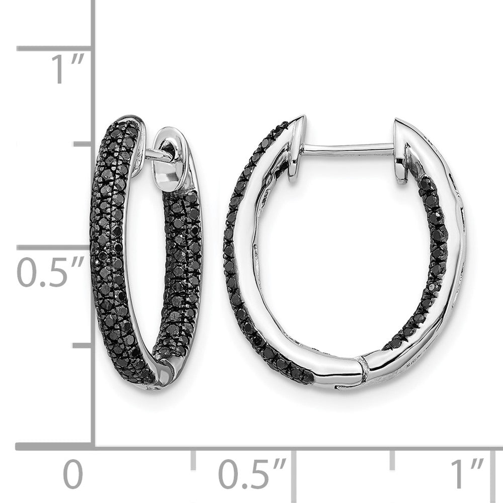 10K Weißgold Gold, All Schwarz Diamant In/out Creolen