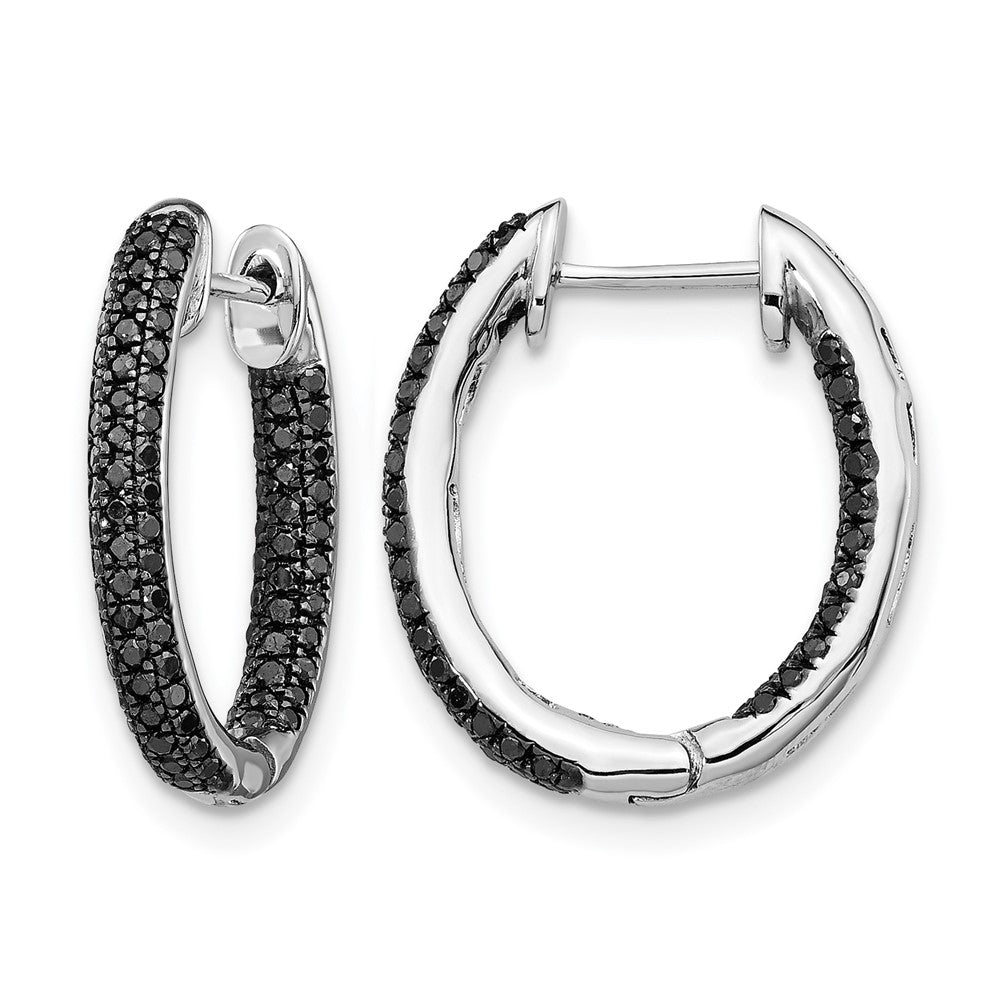 10K Weißgold Gold, All Schwarz Diamant In/out Creolen
