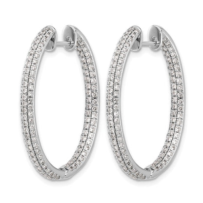 14K Weißgold Echtdiamant In/Out Creolen mit Klappscharnier