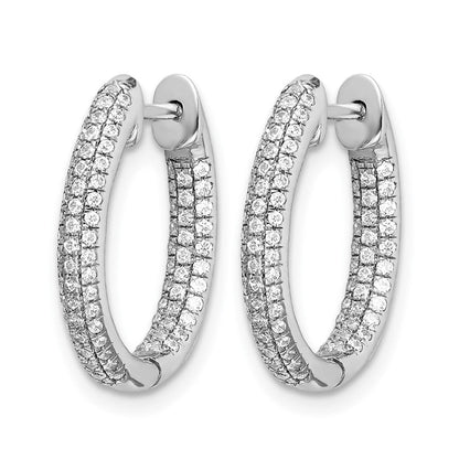 10K Weißgold Diamant In/out Klappbar Creolen