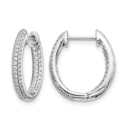 10K Weißgold Diamant In/out Klappbar Creolen