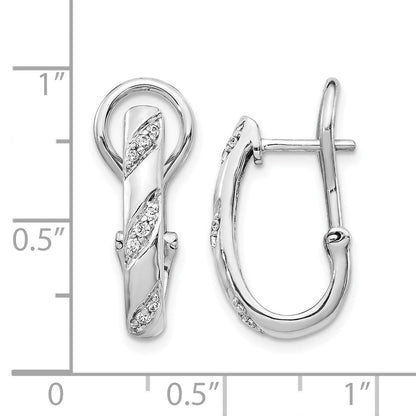 14K Weißgold Diamant Omega Rückseite Ohrringe