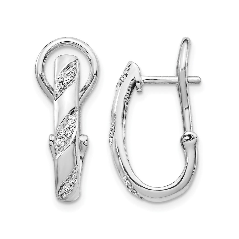 14K Weißgold Diamant Omega Rückseite Ohrringe