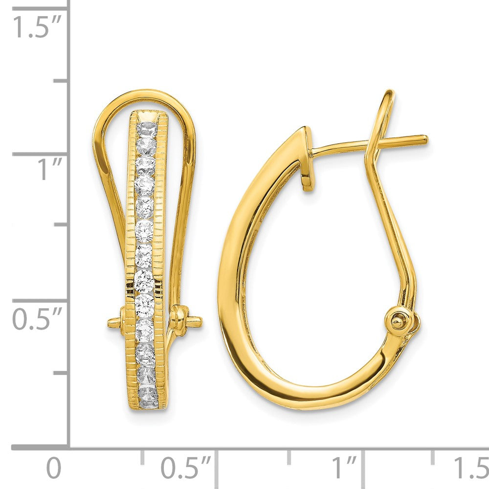 14K Gelbgold Creolen mit Scharnierverschluss, 1 ct. Laborgezüchtete Diamanten, VS/SI+ G+