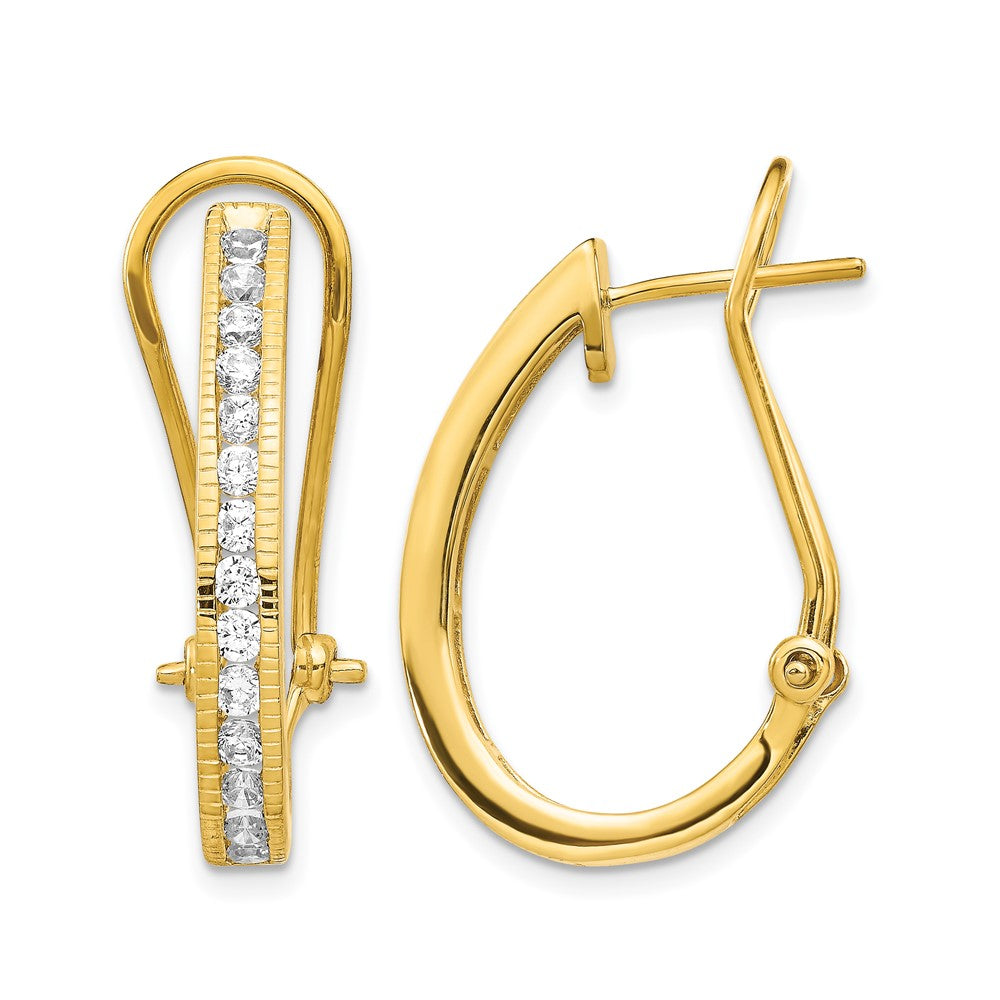 14K Gelbgold Creolen mit Scharnierverschluss, 1 ct. Laborgezüchtete Diamanten, VS/SI+ G+