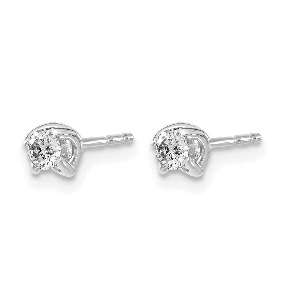14K Weissgold Ohrstecker mit echten Diamanten