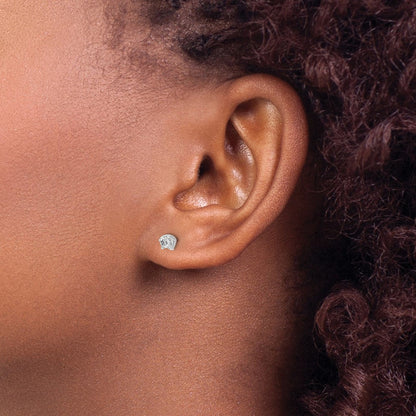 14K Weissgold Ohrstecker mit echten Diamanten