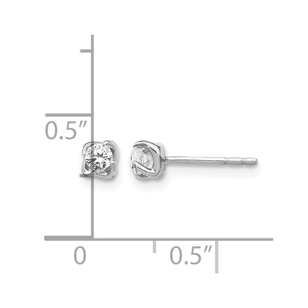 14K Weissgold Ohrstecker mit echten Diamanten