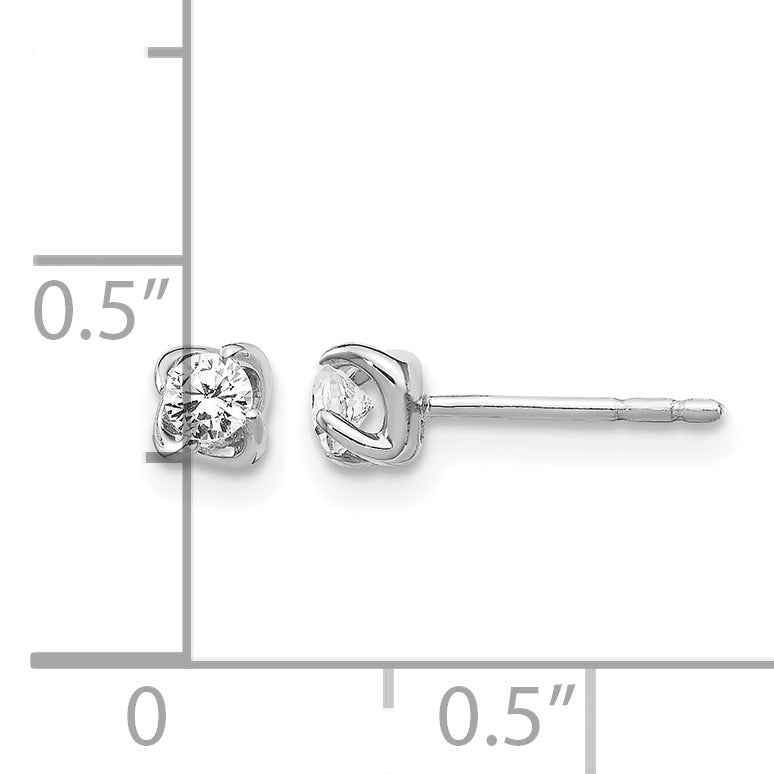 14K Weissgold Ohrstecker mit echten Diamanten