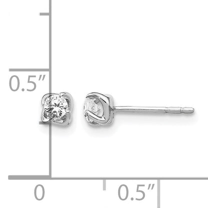 14K Weissgold Ohrstecker mit echten Diamanten