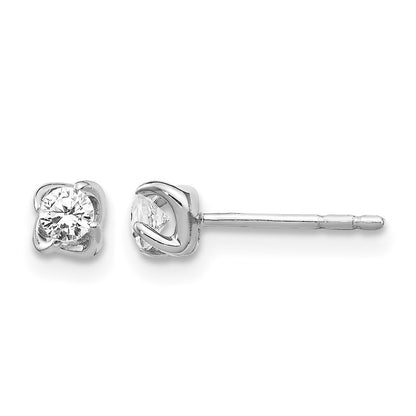14K Weissgold Ohrstecker mit echten Diamanten