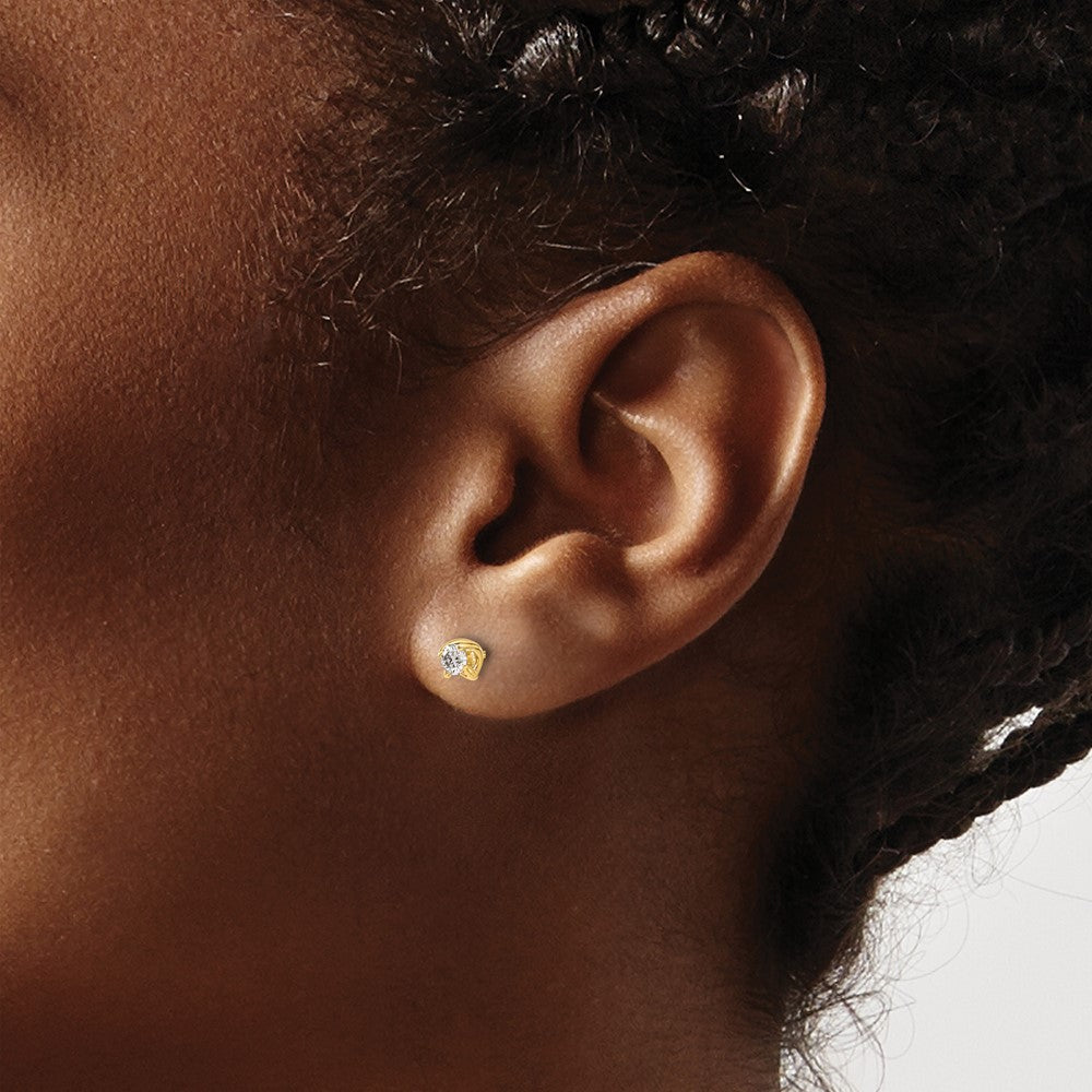 14K Gelbgold Ohrstecker mit echten Diamanten