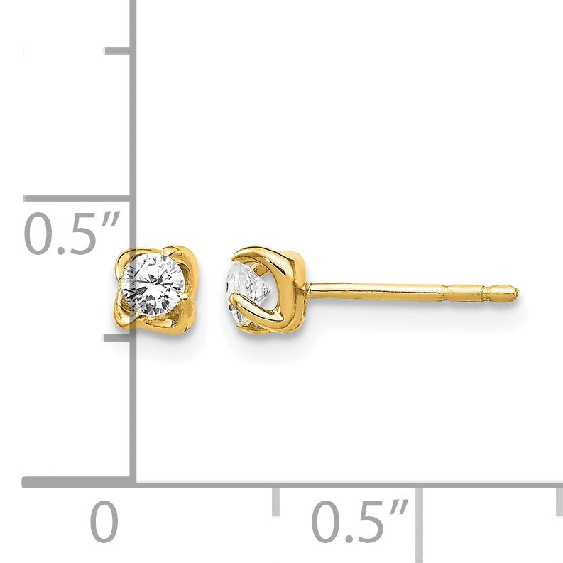 14K Gelbgold Ohrstecker mit echten Diamanten