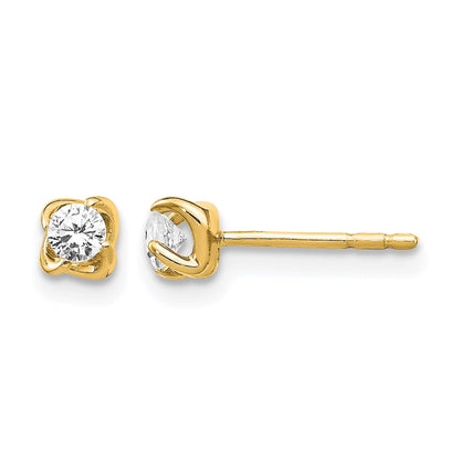 14K Gelbgold Ohrstecker mit echten Diamanten