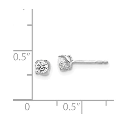 14K Weißgold Ohrstecker mit echten Diamanten