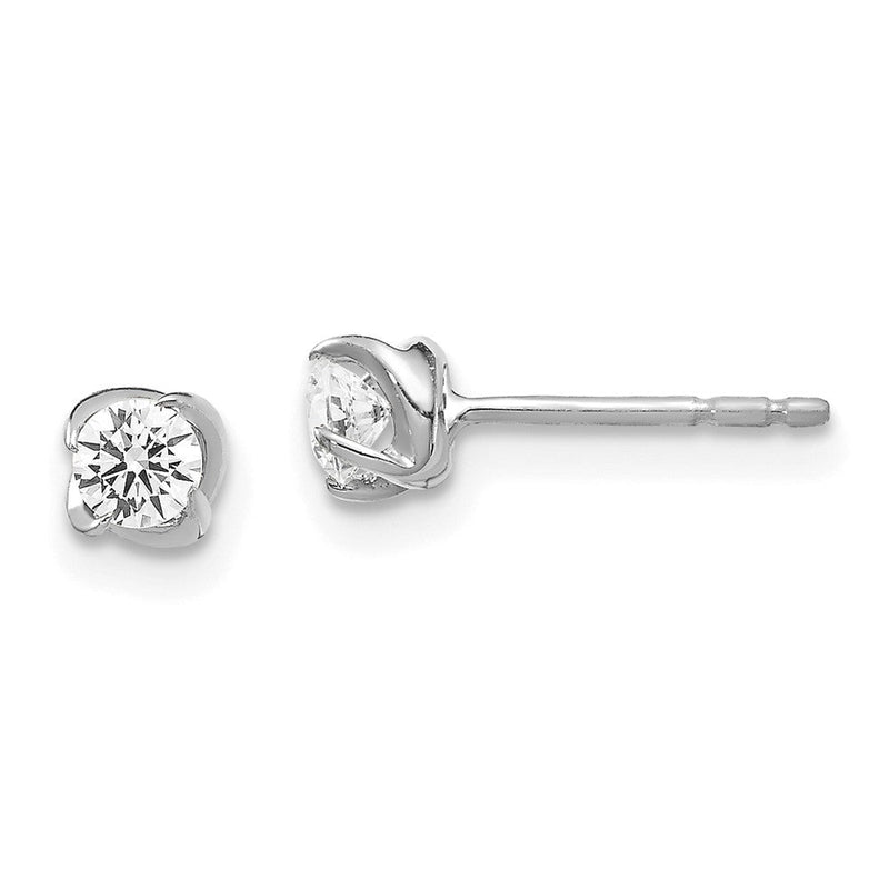 14K Weißgold Ohrstecker mit echten Diamanten