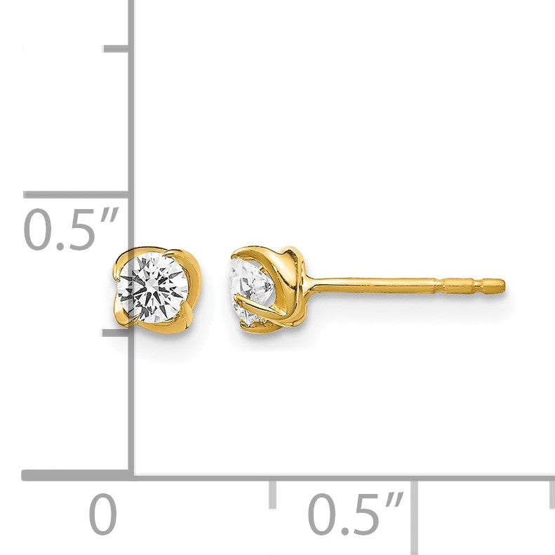 14K Gelbgold Ohrstecker mit echten Diamanten