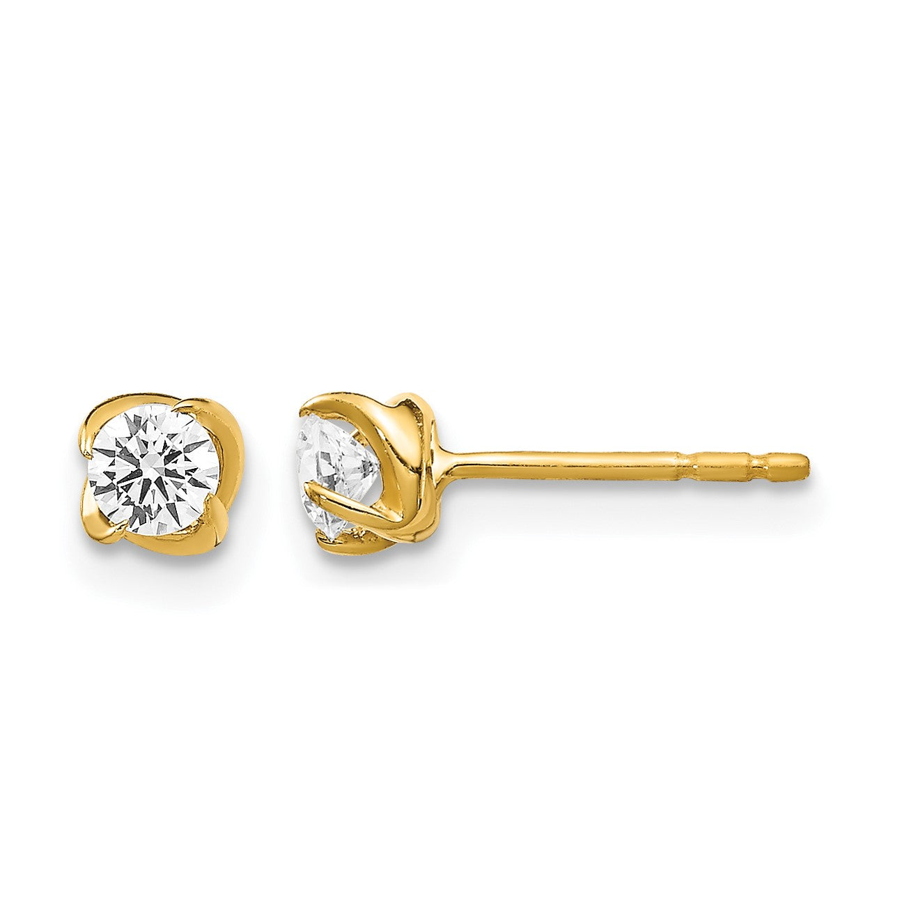 14K Gelbgold Ohrstecker mit echten Diamanten