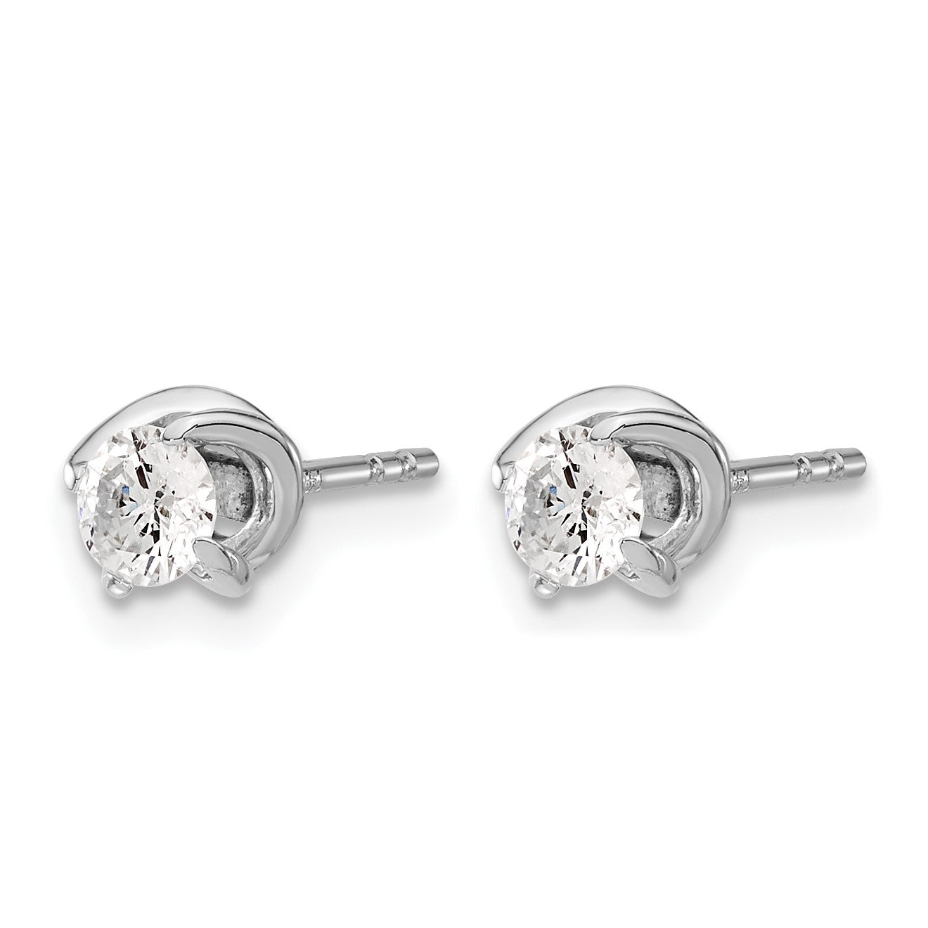 14K Weißgold Ohrringe mit fantasievoller Twist-Form aus echten Diamanten