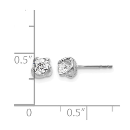 14K Weißgold Ohrstecker mit 0,5 ct. laborgezüchteten Diamanten, VS/SI+ G+