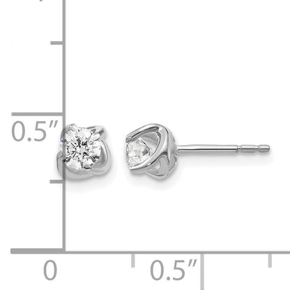 14K Weißgold Ohrringe mit fantasievoller Twist-Form aus echten Diamanten
