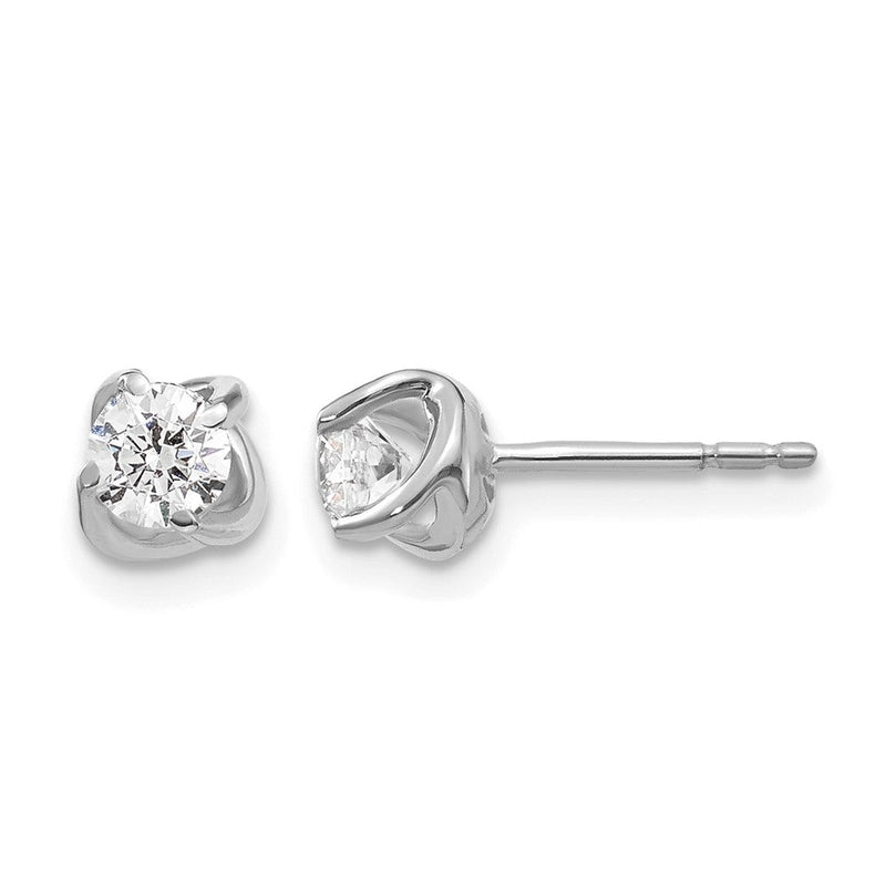 14K Weißgold Ohrstecker mit 0,5 ct. laborgezüchteten Diamanten, VS/SI+ G+