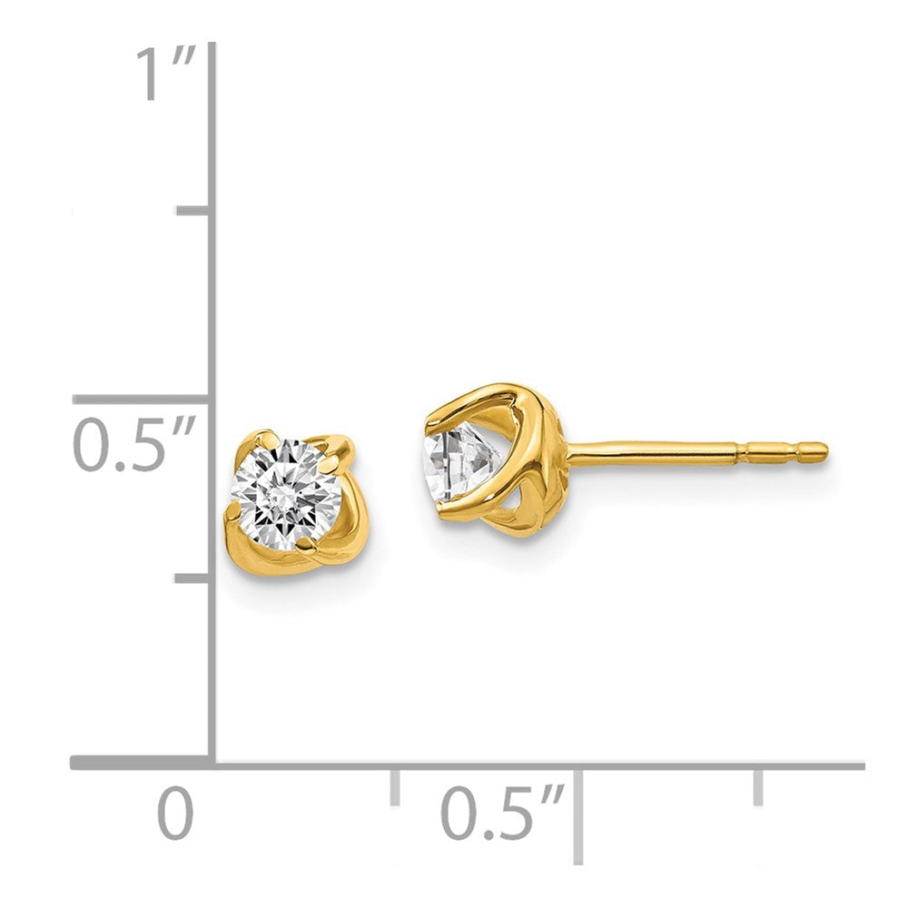 14K Gelbgold Ohrringe mit fantasievoller Zwirn-Optik und echten Diamanten