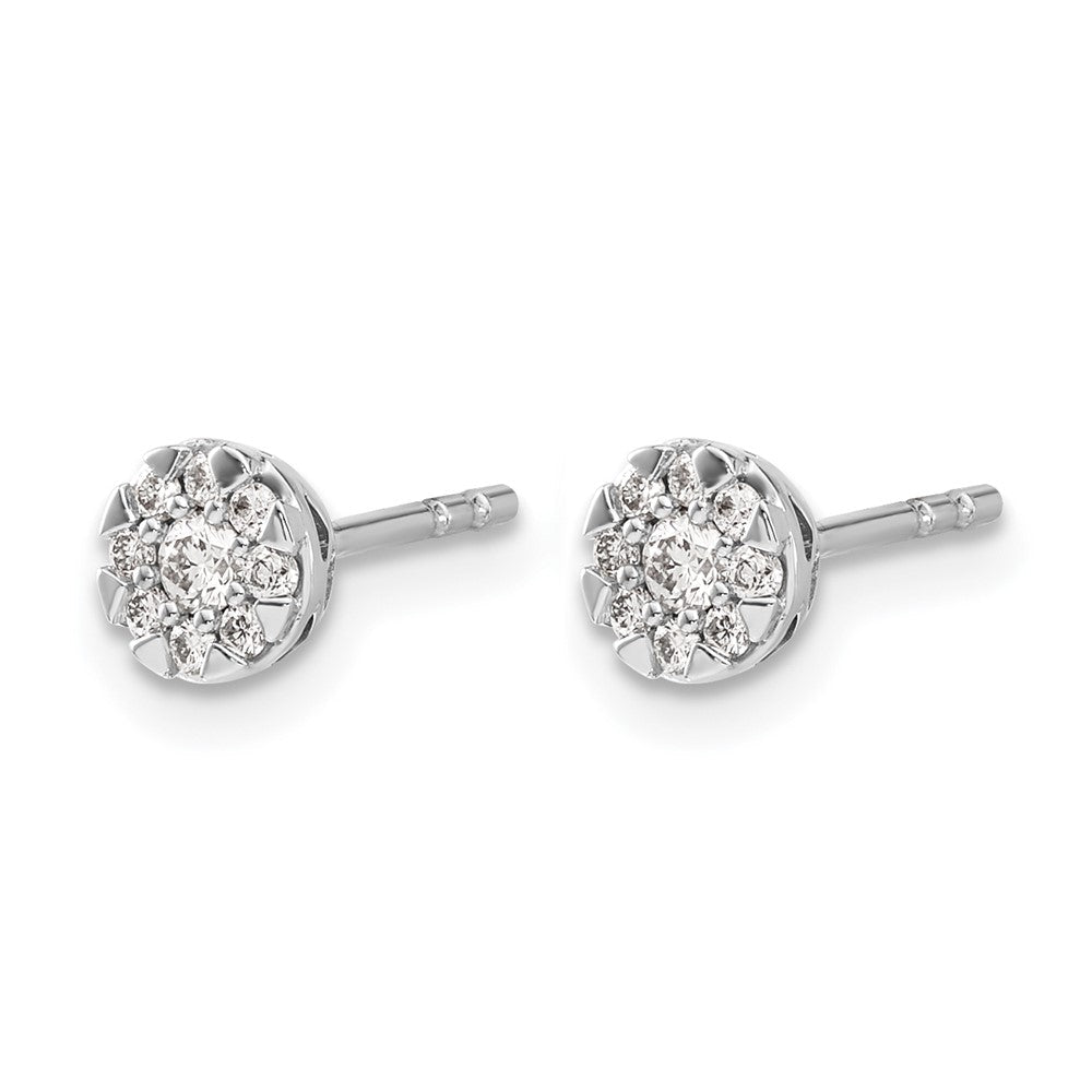 14K Weißgold Diamant-Cluster-Ohrringe mit echten Diamanten