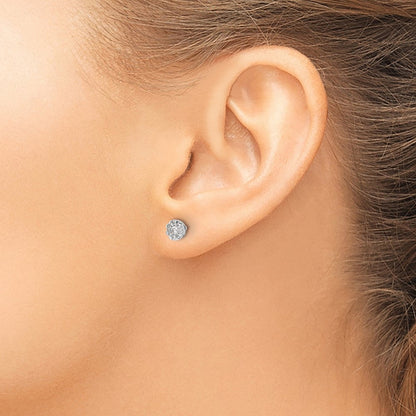 14K Weißgold Diamant-Cluster-Ohrringe mit echten Diamanten