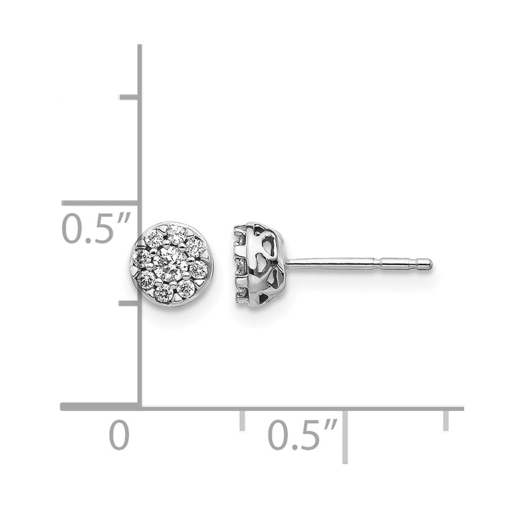 14K Weißgold Diamant-Cluster-Ohrringe mit echten Diamanten