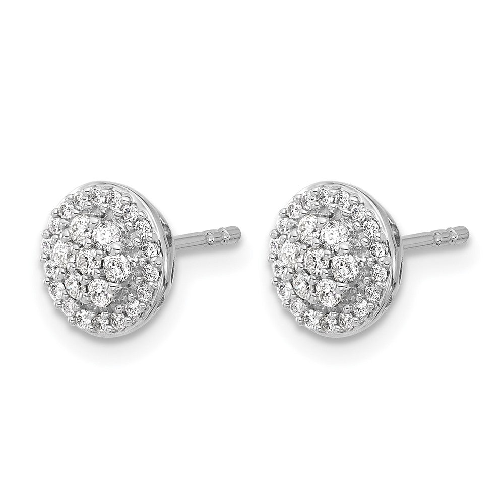 14K Weißgold Cluster-Ohrringe mit echten Diamanten