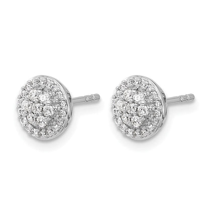 14K Weißgold Cluster-Ohrringe mit echten Diamanten