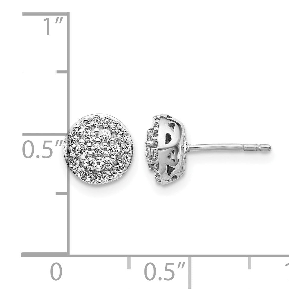 14K Weißgold Cluster-Ohrringe mit echten Diamanten
