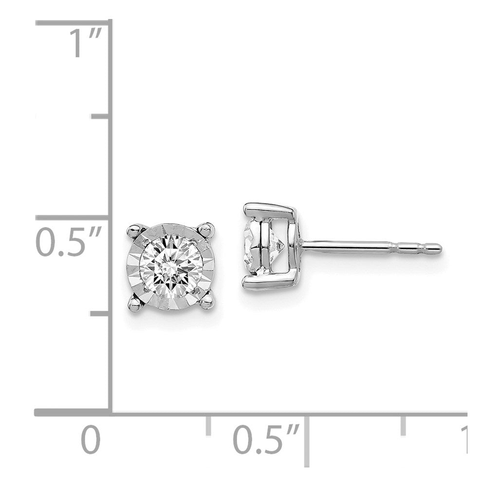 14K Weißgold Ohrringe mit echten Diamanten