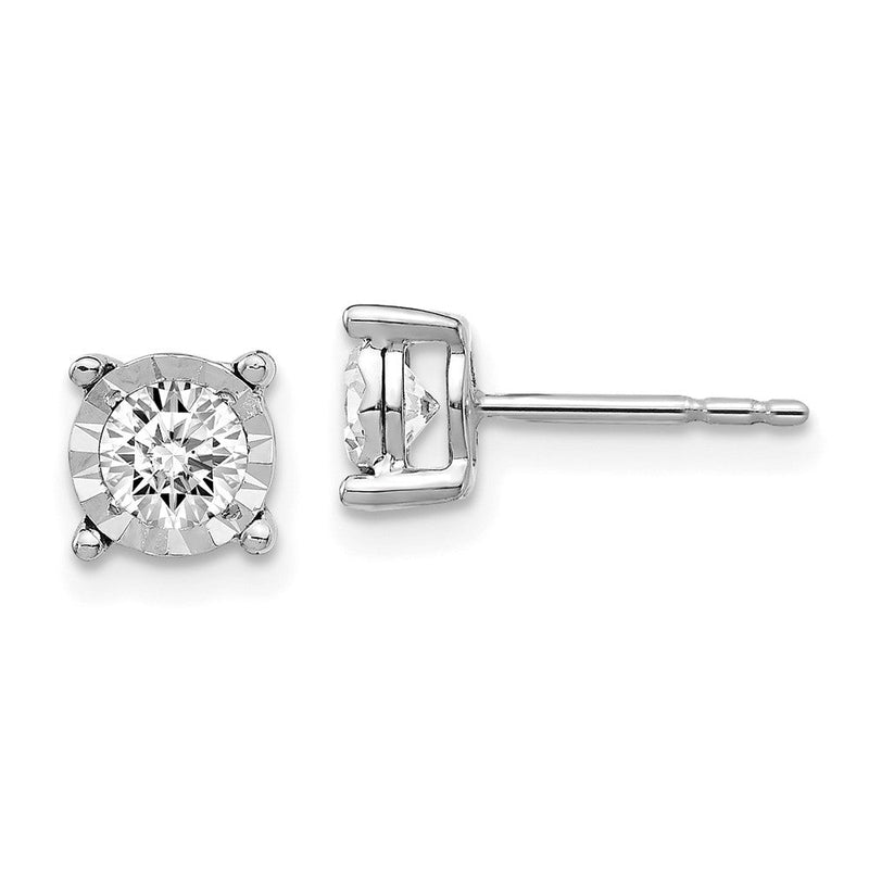 14K Weißgold Ohrringe mit echten Diamanten