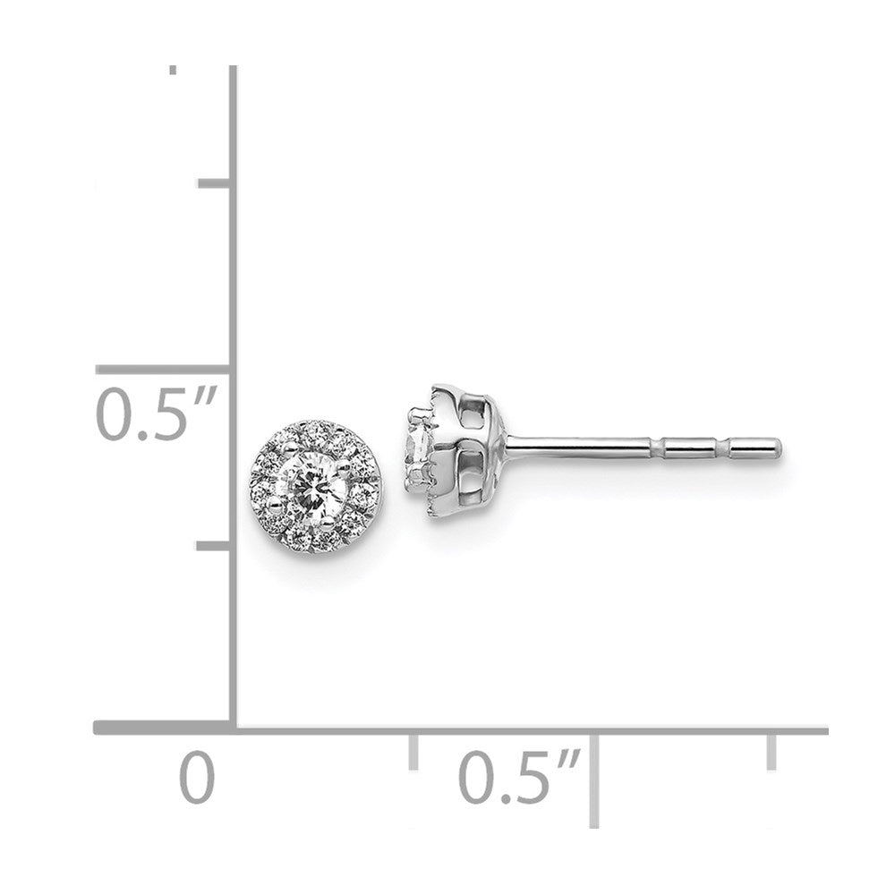 14K Weißgold Diamant-Cluster-Ohrstecker