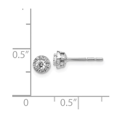 14K Weißgold Diamant-Cluster-Ohrstecker