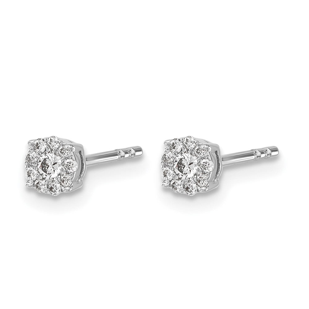 10K Weißgold Diamant Cluster Ohrstecker